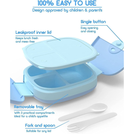 Umami - Lunchbox complète pour enfants bleu, vert ou rose