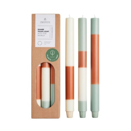 Trio de bougies rayées Pine Tree - Original Home