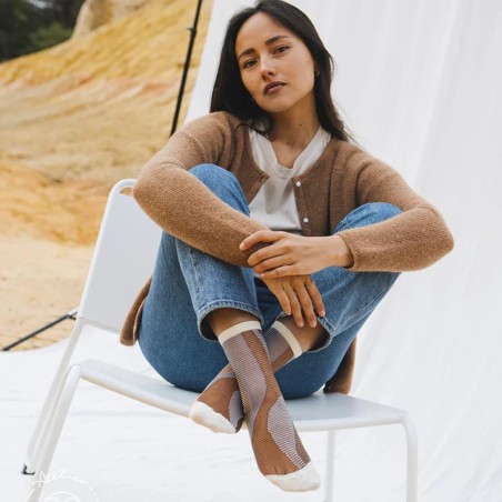 Chaussettes transparentes Antelope Canyon Beige - Atelier Saint-Eustache