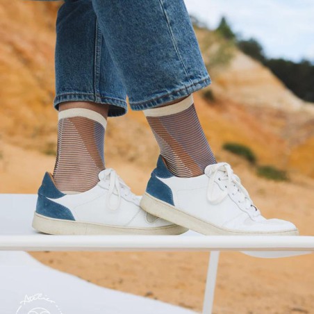 Chaussettes transparentes Antelope Canyon Beige - Atelier Saint-Eustache