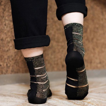 Chaussettes transparentes Tate Modern Or - Atelier Saint-Eustache