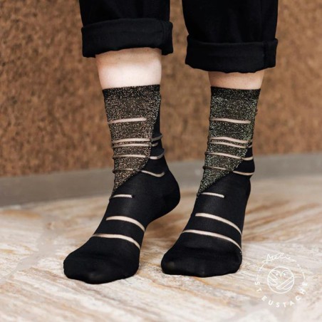 Chaussettes transparentes Tate Modern Or - Atelier Saint-Eustache