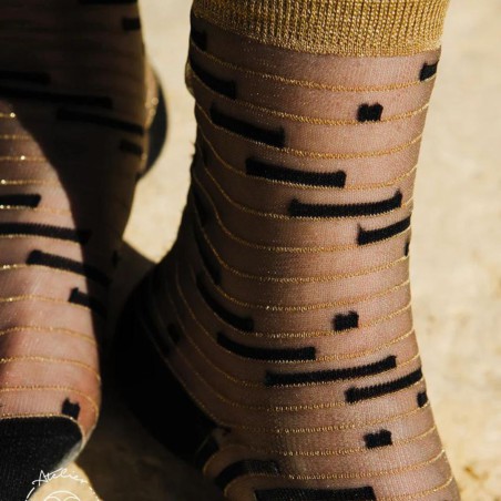 Chaussettes transparentes Shinjuku Or - Atelier Saint-Eustache