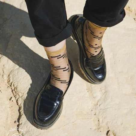 Chaussettes transparentes Shinjuku Or - Atelier Saint-Eustache