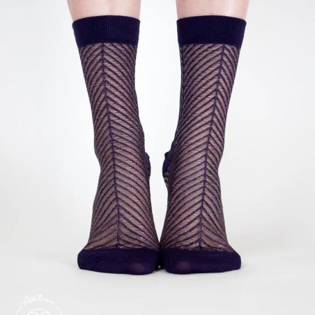 Chaussettes transparentes Sapin Violet - Atelier Saint-Eustache