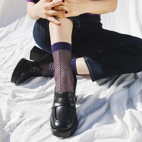 Chaussettes transparentes Sapin Violet - Atelier Saint-Eustache