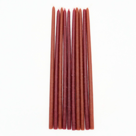 Coffret 10 bougies fines Ikat Bordeaux - Maison Pechavy