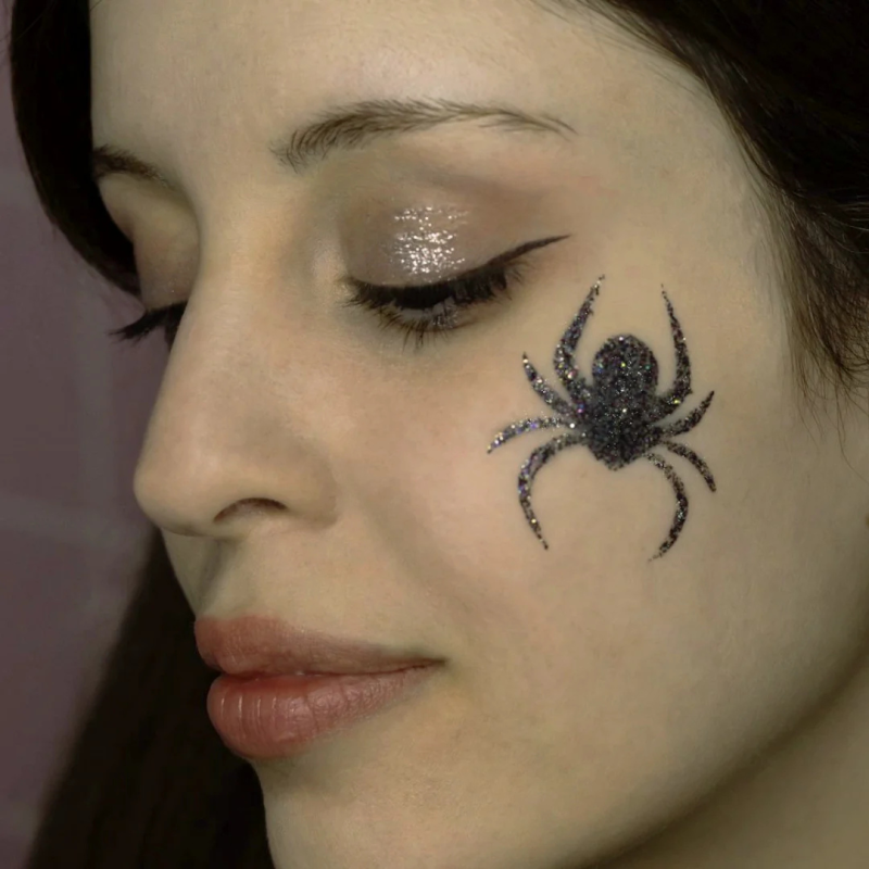 Pochoir Halloween Si Si La Paillette - Tatouages Pailletés Réutilisables