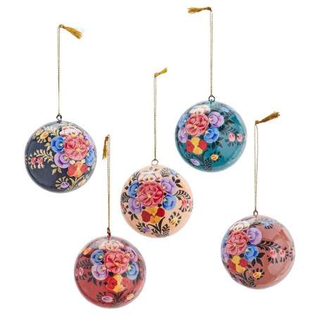 Boules de Noël papier mâché - Set de 5 - Madam Stoltz