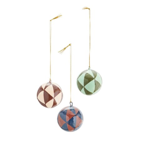 Boules de Noël papier mâché - Set de 3 - Madam Stoltz