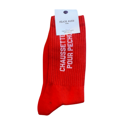 Félicie Aussi - Chaussettes Pour Pécho Rouge