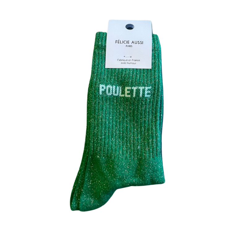 Chaussettes pailletées façon sport – Félicie Aussi | Taille 36–40 | Fabriquées en France
