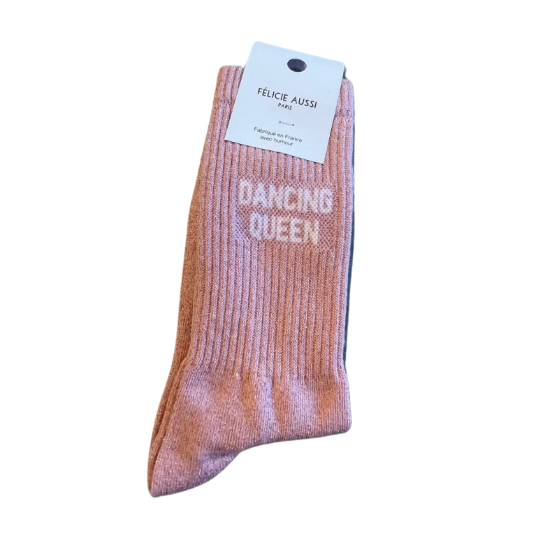 Chaussettes pailletées façon sport – Félicie Aussi | Taille 36–40 | Fabriquées en France
