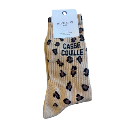 Félicie Aussi - Chaussettes Casse Couille Léopard Sable