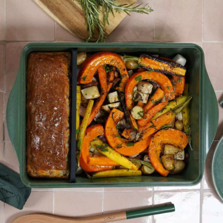 L’Incroyable Plat à Four Ajustable Cookut – Vert fougére | Séparateur breveté & sans PFAS