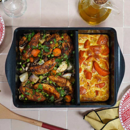 Plat au four avec séparateur ajustable sans PFAS – Cookut | Modulable & durable