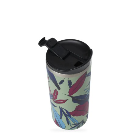 Travel Mug Bahia Vert Tilleul - Qwetch - 6h chaud, 12h froid