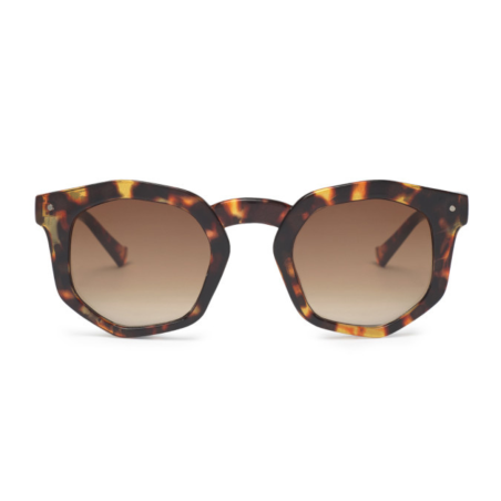 Charly Therapy - Lunettes solaires brunes à monture hexagonale recyclée - Audrey écaille
