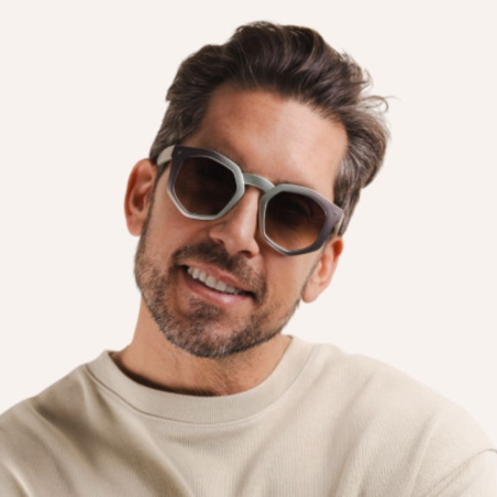 Charly Therapy - Lunettes solaires métalliques à monture recyclée - Audrey silver