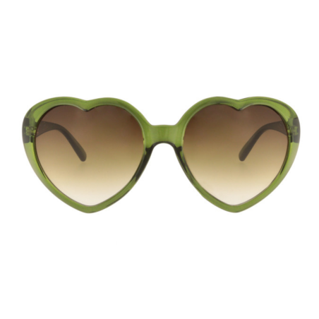 Charly Therapy - Lunettes solaires vertes à monture coeur recyclée- Sue kiwi