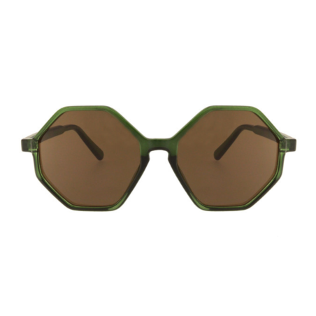 Charly Therapy - Lunettes solaires vertes à monture hexagonale recyclée - Frida olive