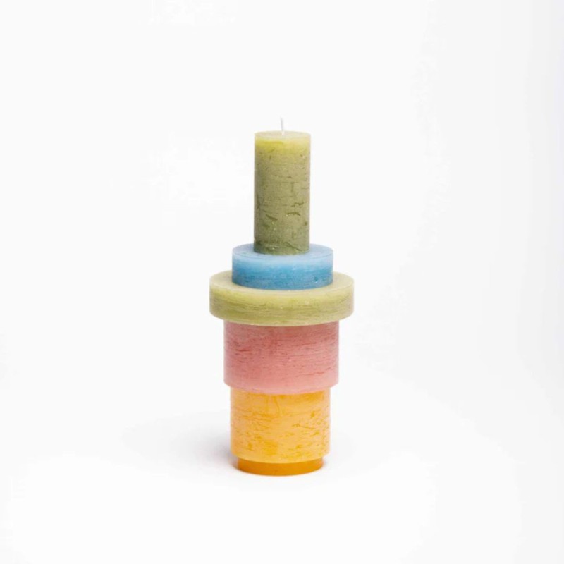 Candl Stack 03 – Bougies empilables Rose & Jaune – Stan Editions