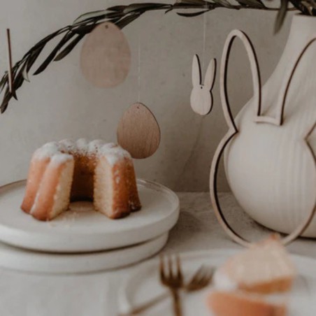 Lot de 8 pendentifs en bois oeufs - Eulenschnitt