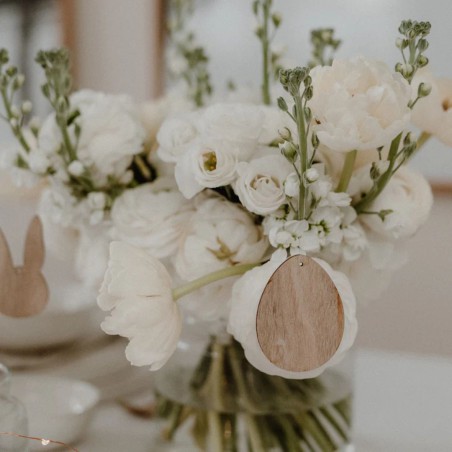 Lot de 8 pendentifs en bois oeufs - Eulenschnitt