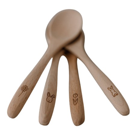 *Set de 4 cuillères en bois Printemps - Eulenschnitt