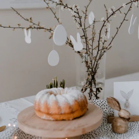 Lot de 8 pendentifs en bois lapins - Eulenschnitt