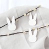 Lot de 8 pendentifs en bois lapins - Eulenschnitt
