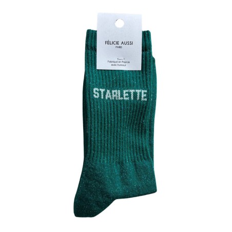 Félicie Aussi - Chaussettes Starlette Paillettes Vert