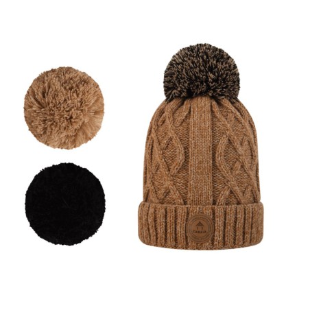 Cabaïa - Bonnet + 3 pompons - Appletini Camel polar