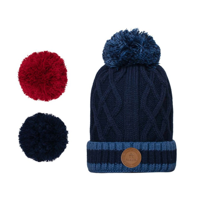 Cabaïa - Bonnet + 3 pompons - Appletini New Blue polar