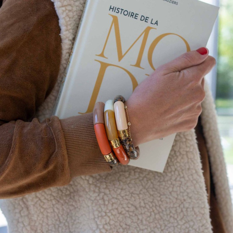 Bracelet Pipoca – Bijou résine ou acrylique & acier doré à l\'or fin – Parabaya