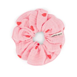 Chouchou Rose in April – Scrunchie coton OEKO‑TEX, made in Portugal 