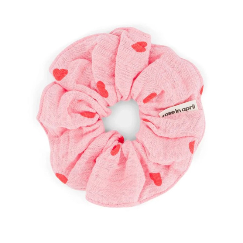 Chouchou Rose in April – Scrunchie coton OEKO‑TEX, made in Portugal 