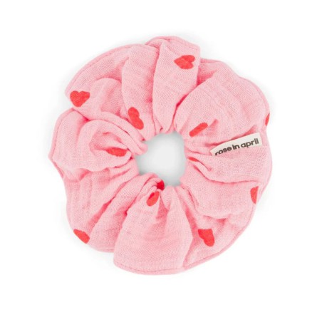 Chouchou Rose in April – Scrunchie coton OEKO‑TEX, made in Portugal 