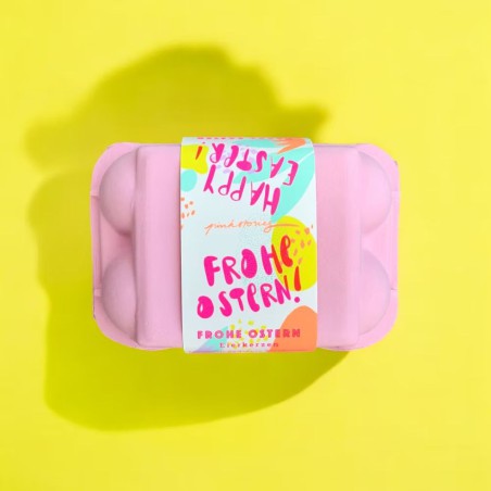 Set de 6 bougies œufs teintées à la main - Pink Stories