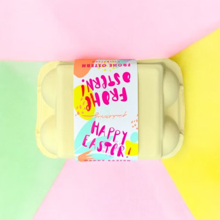 Set de 6 bougies œufs de Pâques colorées à la main - Pink Stories