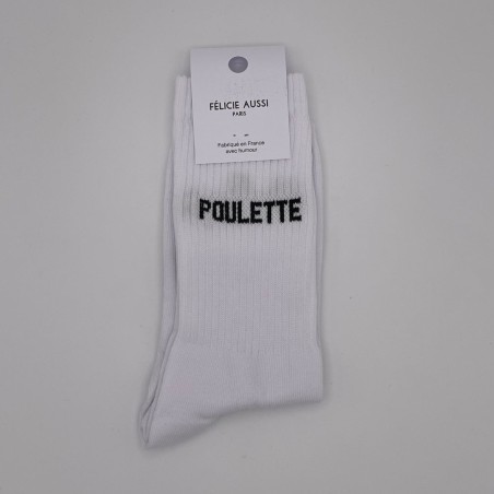 Chaussettes hautes blanches – Félicie Aussi | Taille 36–40 | Fabriquées en France