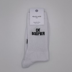 Chaussettes hautes blanches – Félicie Aussi | Taille 36–40 | Fabriquées en France