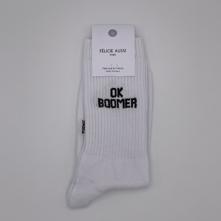 Chaussettes hautes blanches – Félicie Aussi | Taille 36–40 | Fabriquées en France