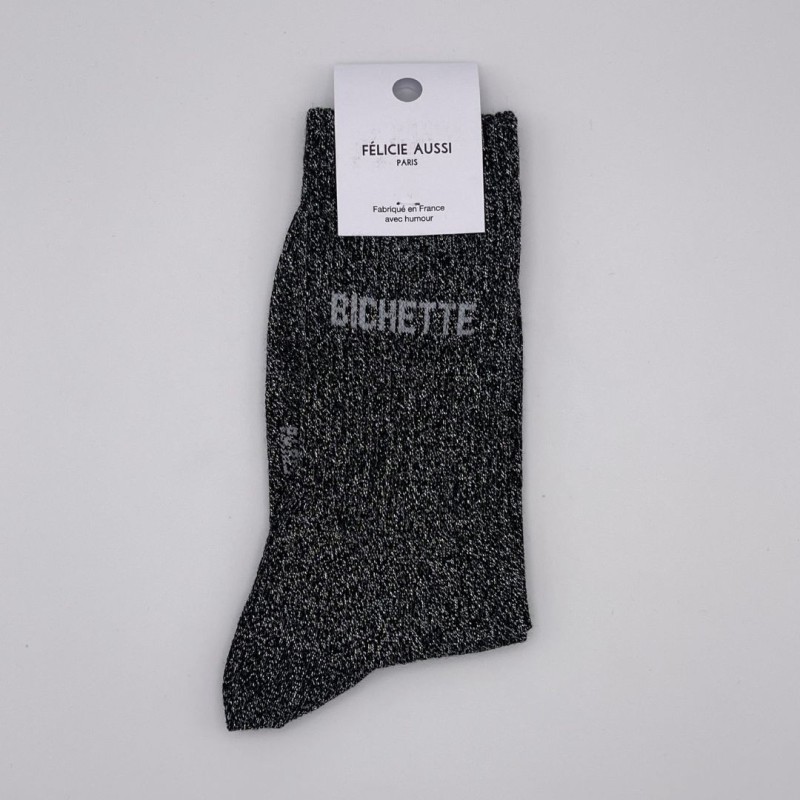 Chaussettes pailletées façon sport – Félicie Aussi | Taille 36–40 | Fabriquées en France