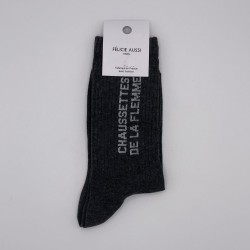 Félicie Aussi - Chaussettes De La Flemme Anthracite Chiné