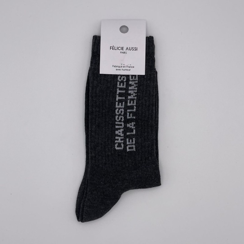Félicie Aussi - Chaussettes De La Flemme Anthracite Chiné