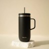 Cold Cup isotherme inox avec anse - 600 ml - Noir - Qwetch