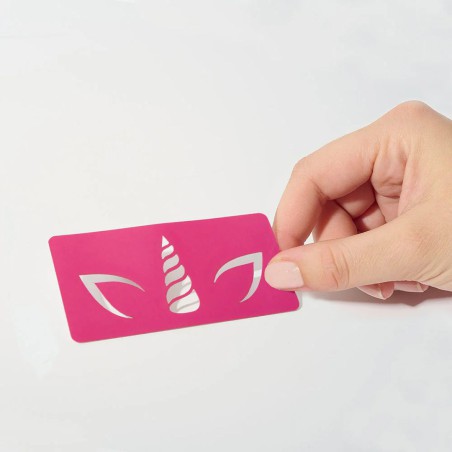 Pochoir Licorne Si Si La Paillette - Tatouage Pailleté Réutilisable