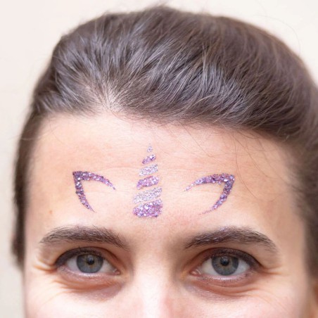 Pochoir Licorne Si Si La Paillette - Tatouage Pailleté Réutilisable