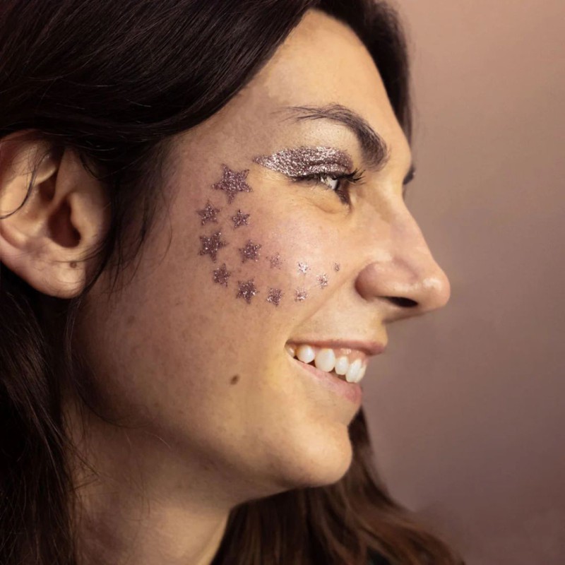 Pochoir Etoiles Si Si La Paillette - Tatouages Pailletés Réutilisables